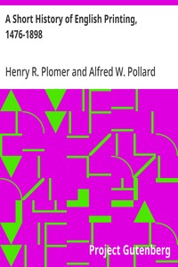 Cover of A Short History of English Printing, 1476-1898