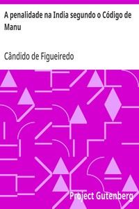 Cover of A penalidade na India segundo o Código de Manu