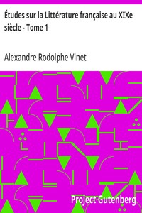 Cover of Études sur la Littérature française au XIXe siècle - Tome 1 Madame de Staël, Chateaubriand