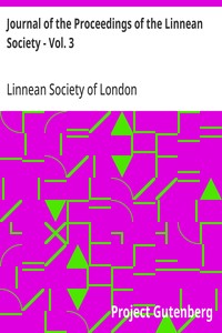 Cover of Journal of the Proceedings of the Linnean Society - Vol. 3 Zoology