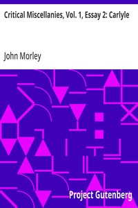 Cover of Critical Miscellanies, Vol. 1, Essay 2: Carlyle