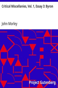 Cover of Critical Miscellanies, Vol. 1, Essay 3: Byron