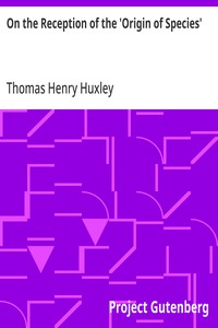 Cover of On the Reception of the 'Origin of Species'