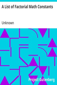 Cover of A List of Factorial Math Constants