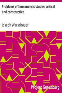 Cover of Problems of Immanence: studies critical and constructive