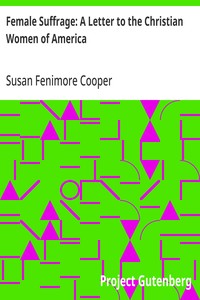 Cover of Female Suffrage: A Letter to the Christian Women of America