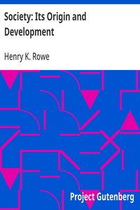 Cover of Society: Its Origin and Development