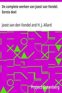 Cover of De complete werken van Joost van Vondel. Eerste deel