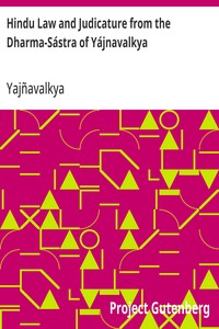 Cover of Hindu Law and Judicature from the Dharma-Sástra of Yájnavalkya