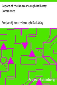 Cover of Report of the Knaresbrough Rail-way Committee