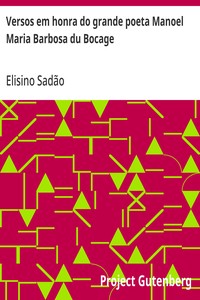 Cover of Versos em honra do grande poeta Manoel Maria Barbosa du Bocage