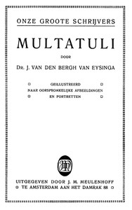 Cover of Multatuli Onze groote schrijvers, deel 2