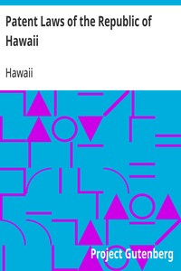 Cover of Patent Laws of the Republic of Hawaii and Rules of Practice in the Patent Office
