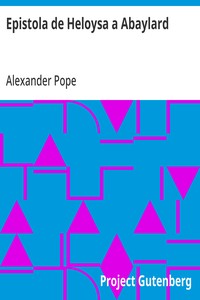 Cover of Epistola de Heloysa a Abaylard composta no idioma Inglez por Pope