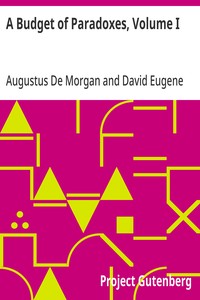 Cover of A Budget of Paradoxes, Volume I