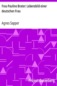 Cover of Frau Pauline Brater: Lebensbild einer deutschen Frau