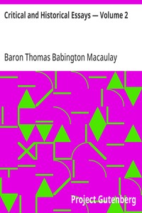 Cover of Critical and Historical Essays — Volume 2