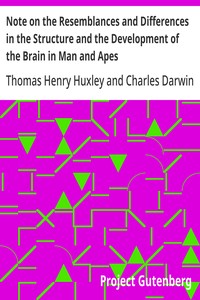 Cover of Note on the Resemblances and Differences in the Structure and the Development of the Brain in Man and Apes