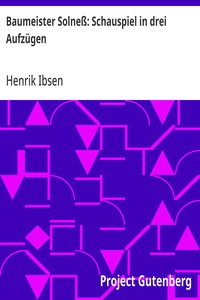 Cover of Baumeister Solneß: Schauspiel in drei Aufzügen