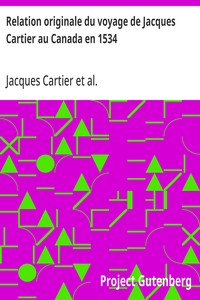 Cover of Relation originale du voyage de Jacques Cartier au Canada en 1534