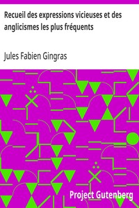 Cover of Recueil des expressions vicieuses et des anglicismes les plus fréquents