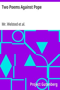 Cover of Two Poems Against Pope One Epistle to Mr. A. Pope and the Blatant Beast