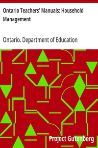 Cover of Ontario Teachers' Manuals: Household Management