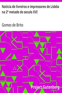 Cover of Noticia de livreiros e impressores de Lisbôa na 2ª metade do seculo XVI