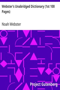 Cover of Webster's Unabridged Dictionary (1st 100 Pages)