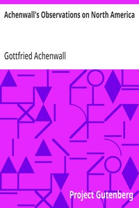 Cover of Achenwall's Observations on North America