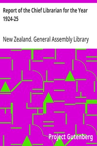 Cover of Report of the Chief Librarian for the Year 1924-25