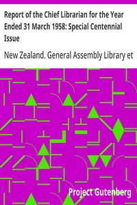 Cover of Report of the Chief Librarian for the Year Ended 31 March 1958: Special Centennial Issue