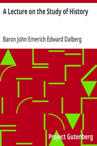 Cover of A Lecture on the Study of History