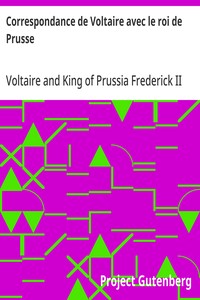 Cover of Correspondance de Voltaire avec le roi de Prusse