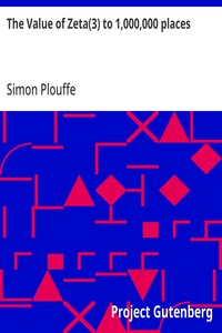 Cover of The Value of Zeta(3) to 1,000,000 places