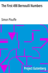 Cover of The First 498 Bernoulli Numbers