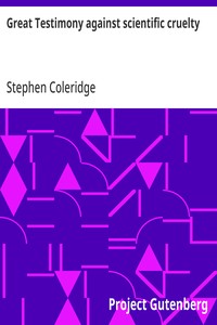 Cover of Great Testimony against scientific cruelty