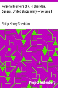 Cover of Personal Memoirs of P. H. Sheridan, General, United States Army — Volume 1