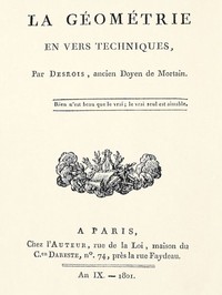 Cover of La géométrie en vers techniques