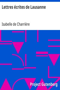 Cover of Lettres écrites de Lausanne