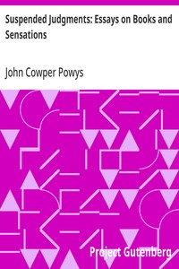 Cover of Suspended Judgments: Essays on Books and Sensations