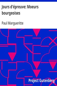 Cover of Jours d'épreuve: Moeurs bourgeoises