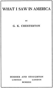 Cover of What I Saw in America