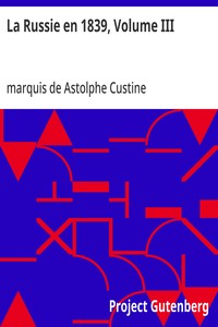 Cover of La Russie en 1839, Volume III