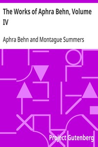 Cover of The Works of Aphra Behn, Volume IV