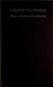 Cover of A Tour of the Missions: Observations and Conclusions