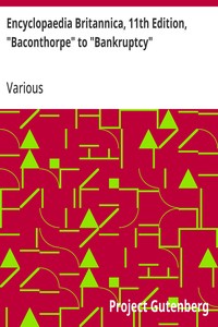 Cover of Encyclopaedia Britannica, 11th Edition, "Baconthorpe" to "Bankruptcy" Volume 3, Part 1, Slice 2