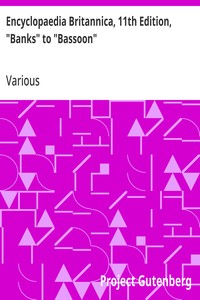Cover of Encyclopaedia Britannica, 11th Edition, "Banks" to "Bassoon" Volume 3, Part 1, Slice 3