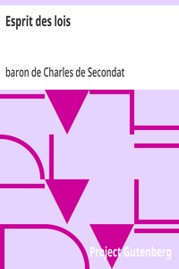 Cover of Esprit des lois livres I à V, précédés d'une introduction de l'éditeur