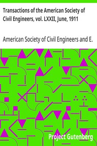 Cover of Transactions of the American Society of Civil Engineers, vol. LXXII, June, 1911 Water Purification Plant, Washington, D. C. Results of Operation.